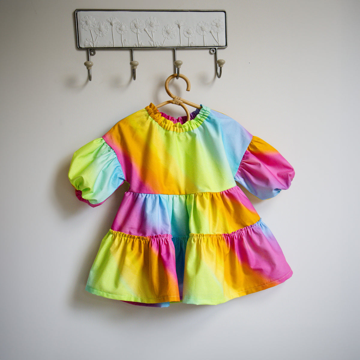 Girls Ruffle Dress sewing pattern with puff sleeve – Easily Made Patterns