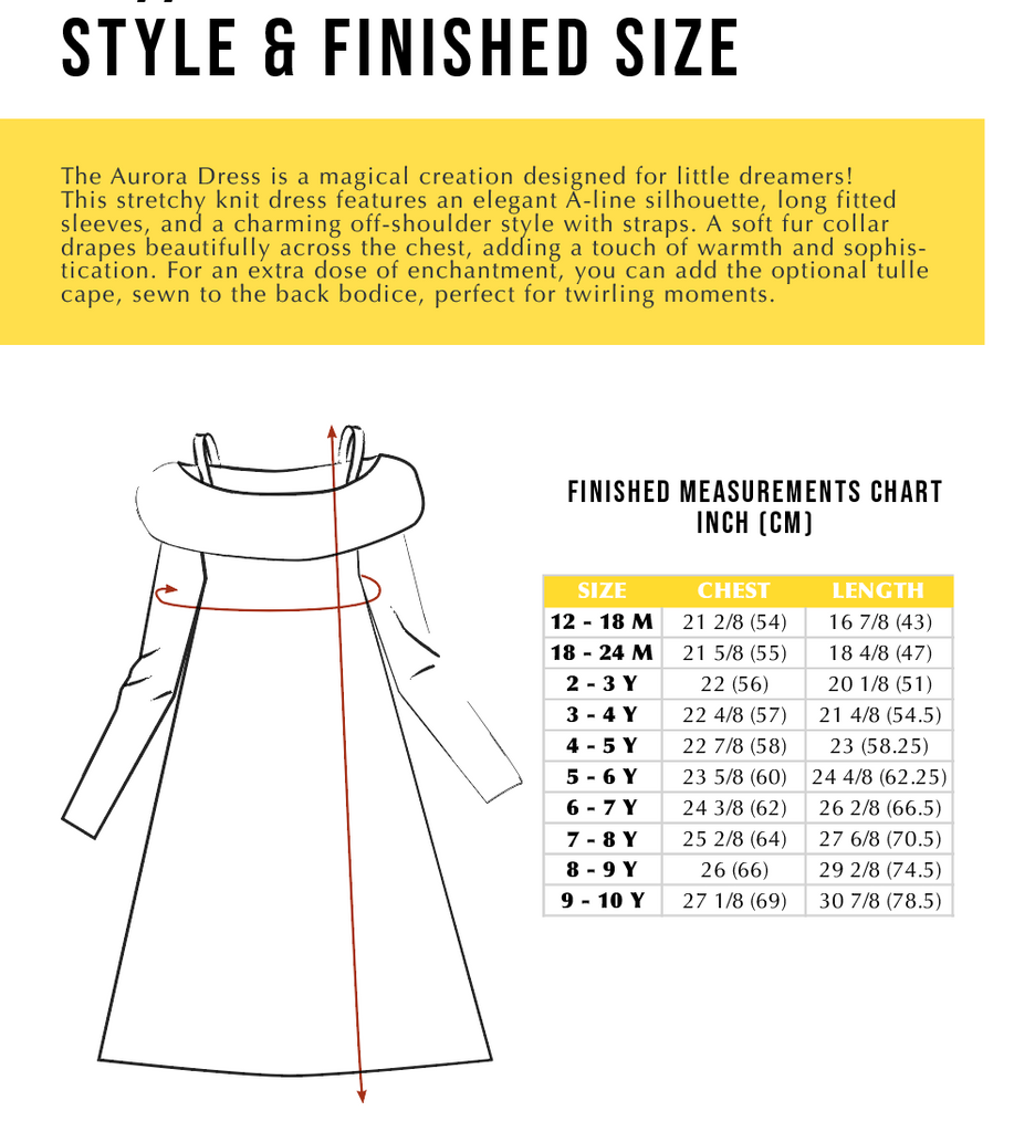 Aurora Robe Pattern Aurora dress sewing pattern for girls – Easily Made Patterns