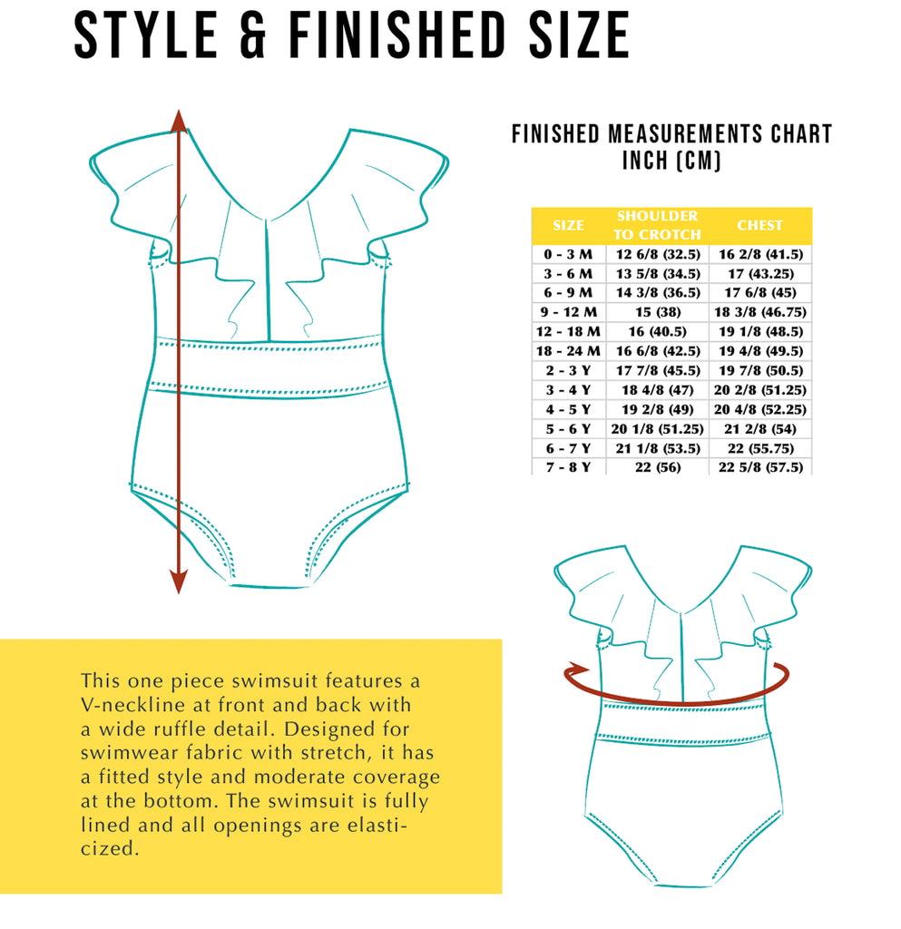 swimsuit sewing pattern for kids PDF beginner pattern – Easily Made ...