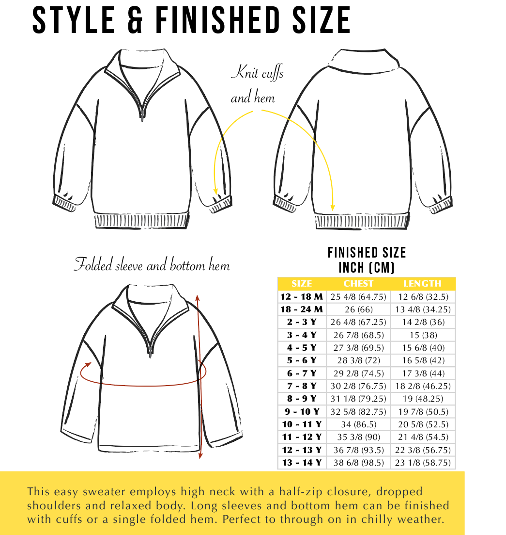 Half zip sweatshirt sewing pattern for beginners – Easily Made