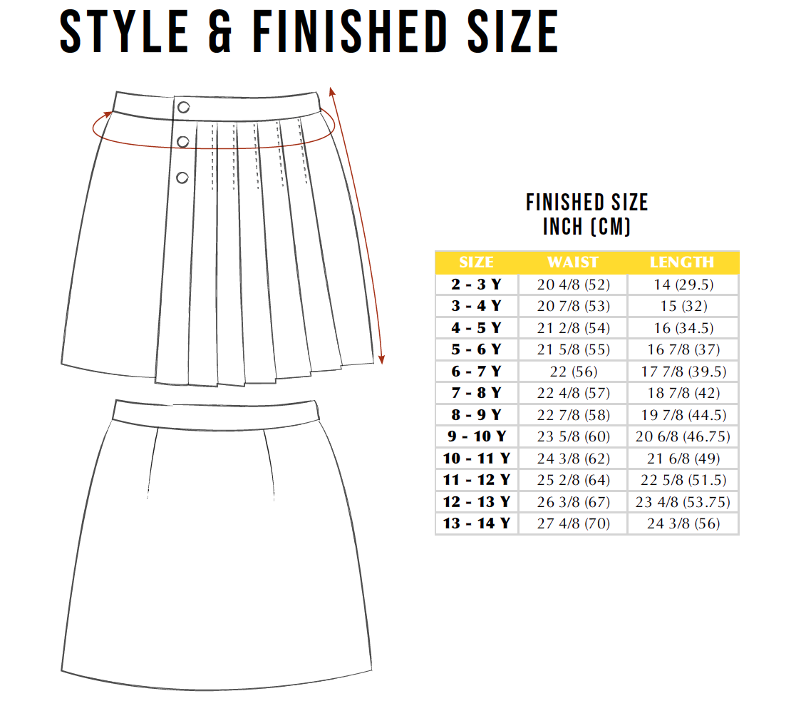 School girl pleated skirt sewing pattern – Easily Made Patterns
